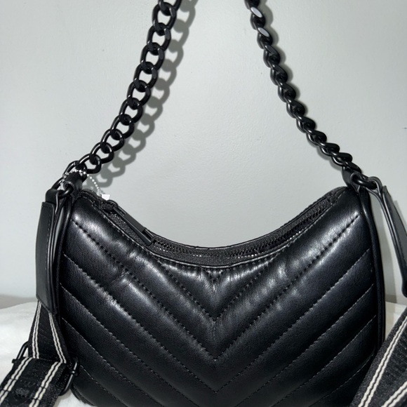 Aldo Black Croossbody Purse Shoulder New Quilted Zipped Viral Handbag - Picture 7 of 16